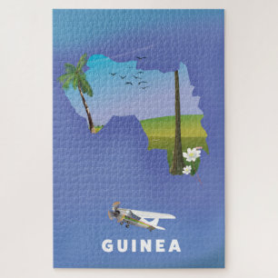 Guinea South Africa Ski poster print. Jigsaw Puzzle
