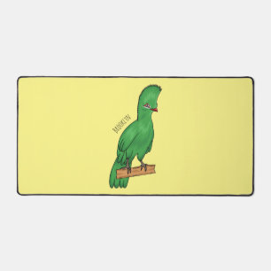 Guinea turaco bird cartoon illustration desk mat