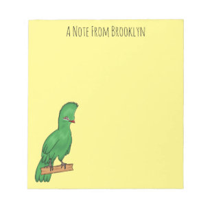 Guinea turaco bird cartoon illustration  notepad
