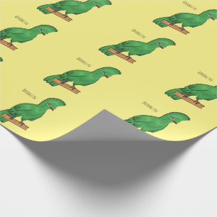 Guinea turaco bird cartoon illustration wrapping paper