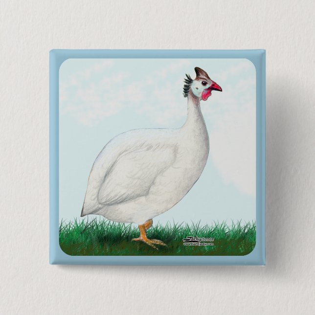 Guinea White 15 Cm Square Badge (Front)
