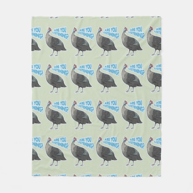 Guineafowl Funny loud bird cartoon Fleece Blanket (Front)