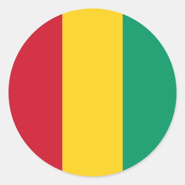 Guinean Flag, Flag of Guinea Classic Round Sticker (Front)