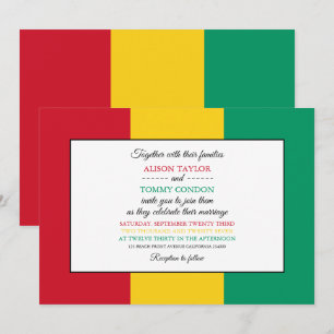Guinean Flag, Flag of Guinea Wedding Invitation