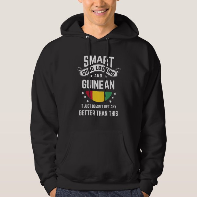 Guinean Flag Native Pride  Guinea Guinean Roots Hoodie (Front)