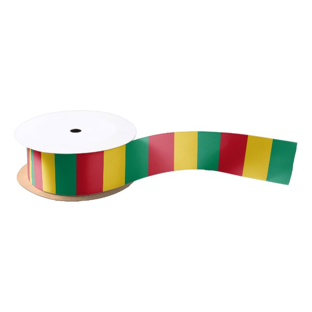 Guinean flag ribbon satin ribbon (Spool)