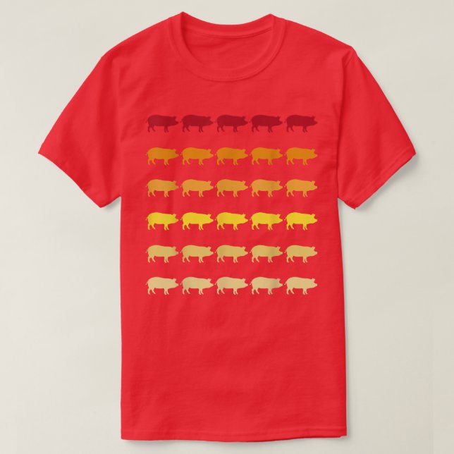 GuineaPig Retro Animal Pattern  T-Shirt (Design Front)