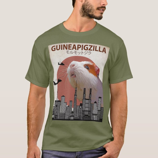 Guineapigzilla Funny Guinea Pig  Gift T-Shirt (Front)
