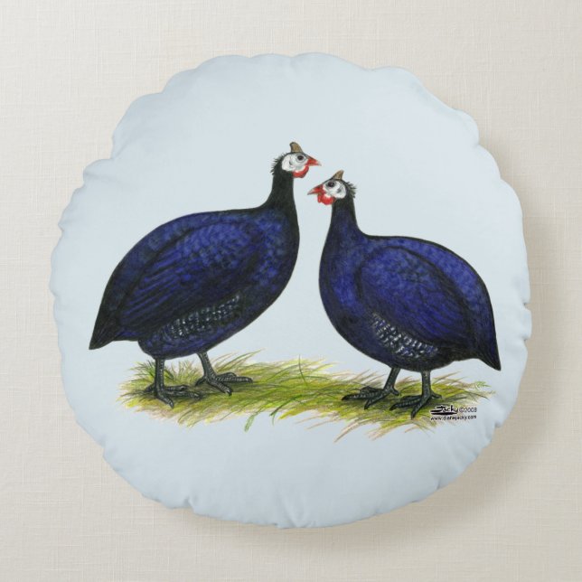 Guineas Royal Purple Pair Round Cushion (Front)
