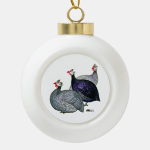 Guineas Three Ceramic Ball Christmas Ornament