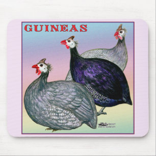 Guineas Three Fowl Mouse Mat