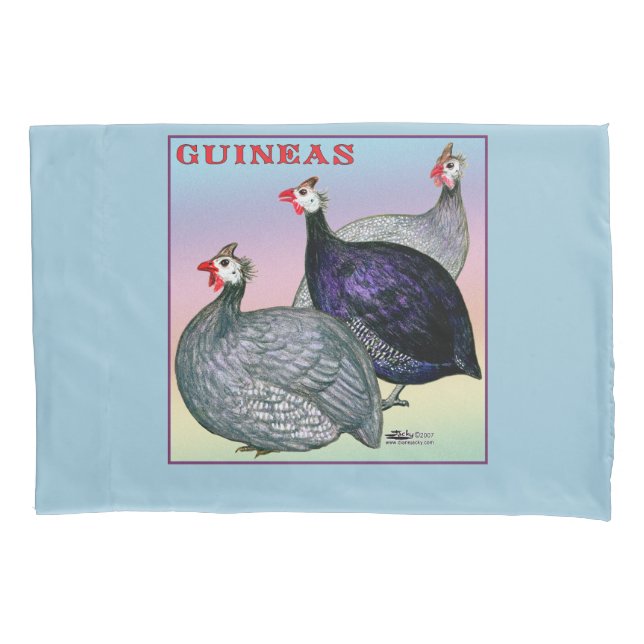 Guineas Three Fowl Pillowcase (Front)
