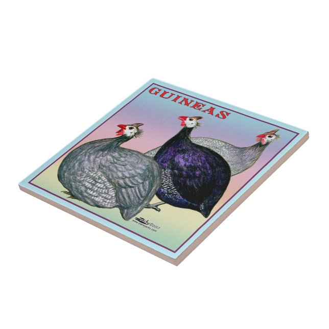 Guineas Three Fowl Tile (Side)