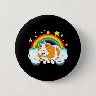 Guinicorn Guinea Pig Unicorn Rainbow 6 Cm Round Badge
