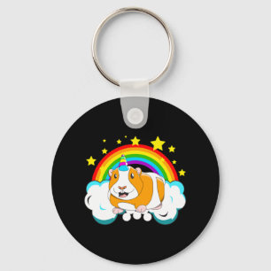 Guinicorn Guinea Pig Unicorn Rainbow Key Ring