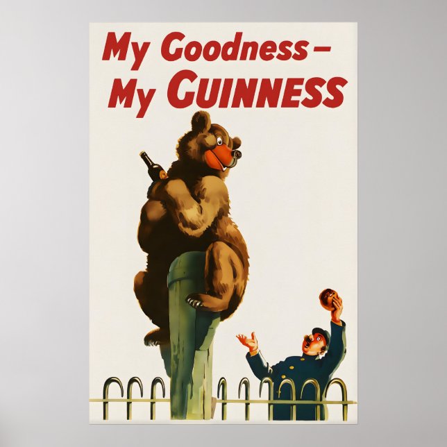 Guinness Bear Poster Print  John Gilroy Vintage (Front)