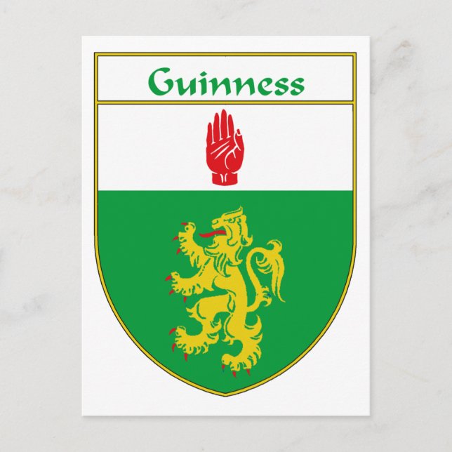 Guinness Coat of Arms/Family Crest Postcard (Front)