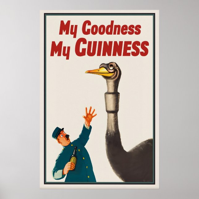 Guinness Ostrich Poster Print  John Gilroy Vintage (Front)