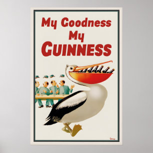 Guinness Pelican Poster Print  John Gilroy Vintage