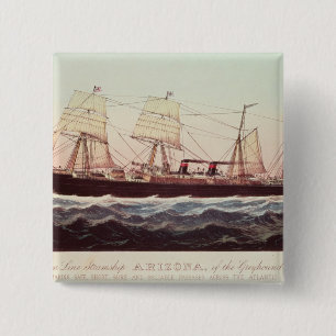 Guion Line Steamship Arizona 15 Cm Square Badge