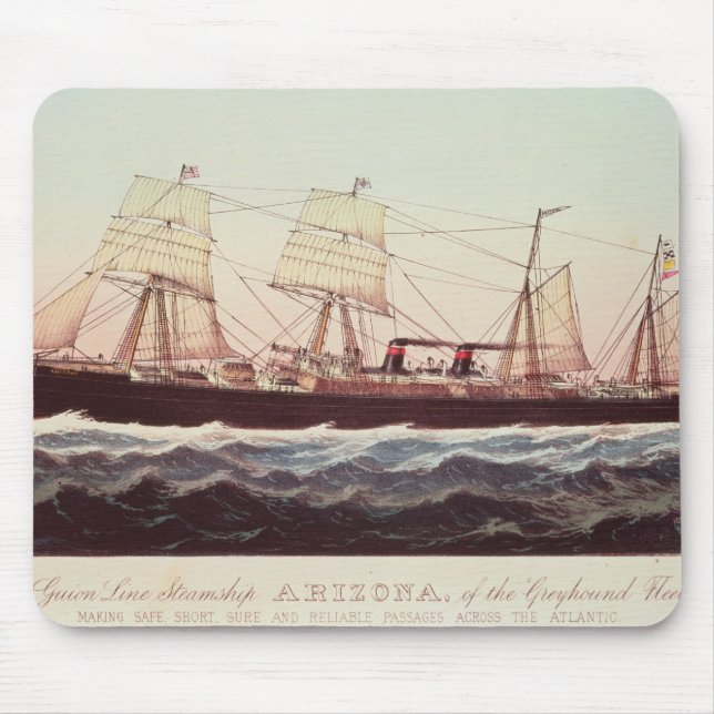 Guion Line Steamship Arizona Mouse Mat (Front)