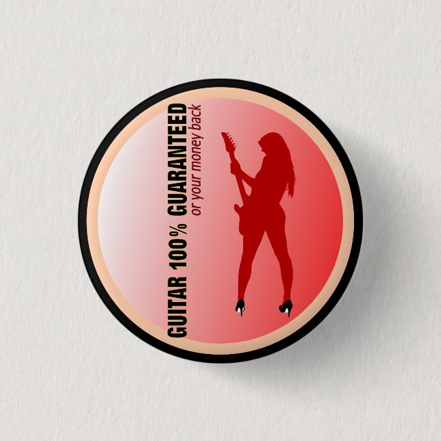 Guitar 100% Guaranteed 3 Cm Round Badge (Front)
