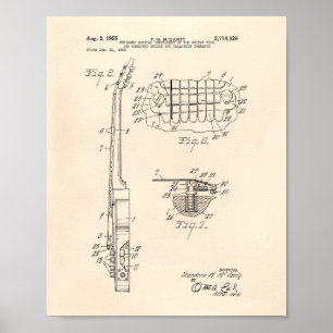 Guitar 1955 Patent Art Old Peper Poster