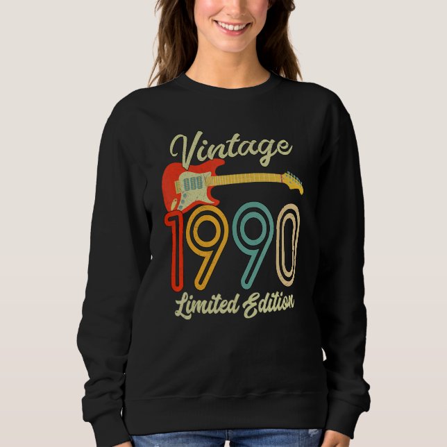 Guitar 32 Year Old Vintage 1990 Sweatshirt (Front)