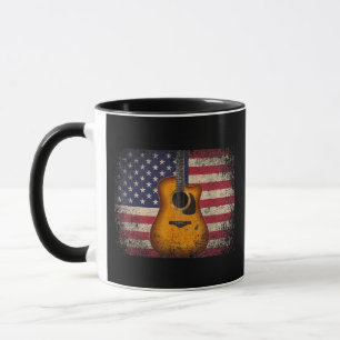 Guitar 4th of July Gift American Flag USA - Countr Mug