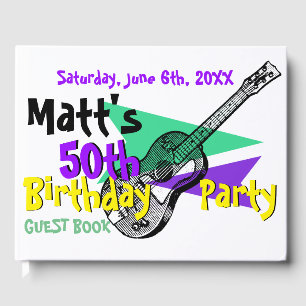 Guitar 50th Birthday Party Guest Book