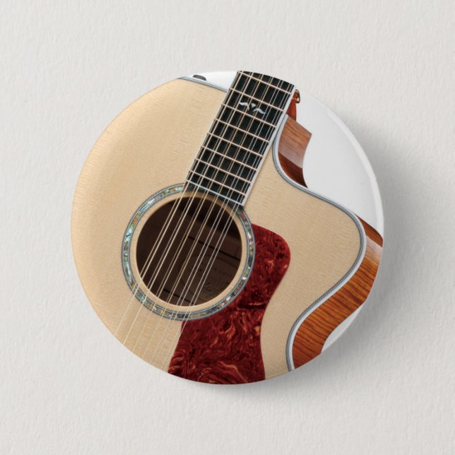 guitar 6 cm round badge (Front)