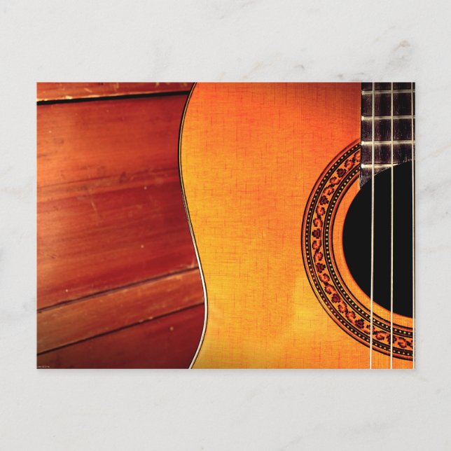 Guitar Acoustic Musical Instrument Postcard (Front)