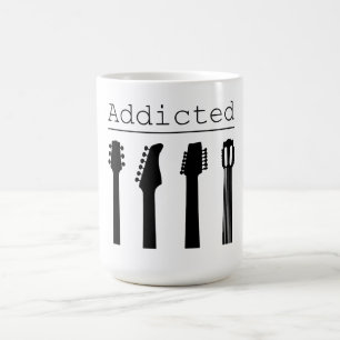 Guitar addicted coffee mug
