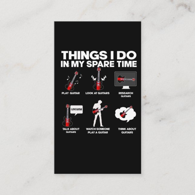 Guitar addicted Guitarist Music Lover Musician Business Card (Front)