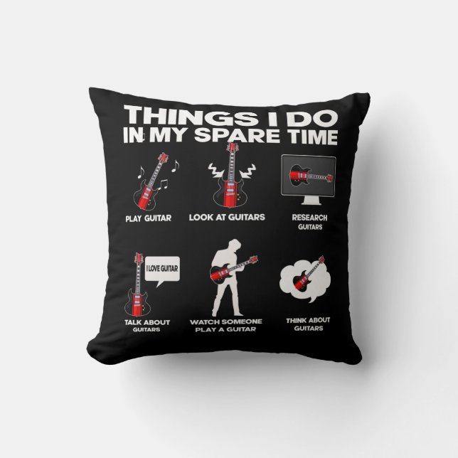 Guitar addicted Guitarist Music Lover Musician Cushion (Front)