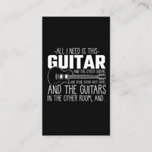 Guitar addicted Musician Music Instrument Hoarding Business Card