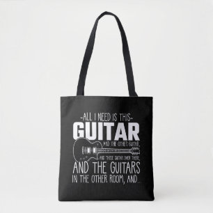 Guitar addicted Musician Music Instrument Hoarding Tote Bag