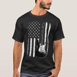 Guitar American Flag Guitarist Usa Patriotic T-Shirt