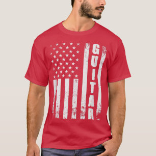 Guitar American Flag Usa Country Music Guitar Play T-Shirt
