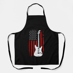 Guitar American US Flag Music Player Electric Guit Apron