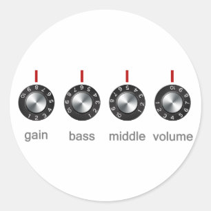 Guitar Amp Knobs Classic Round Sticker