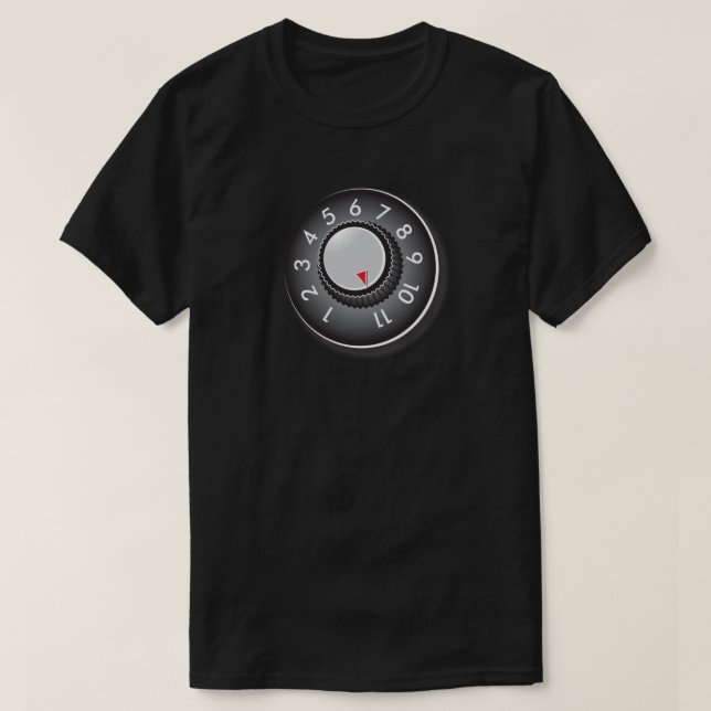 Guitar Amp Volume Knob Goes To Eleven 11 Heavy Met T-Shirt (Design Front)