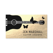 guitar and butterflies silhouettes