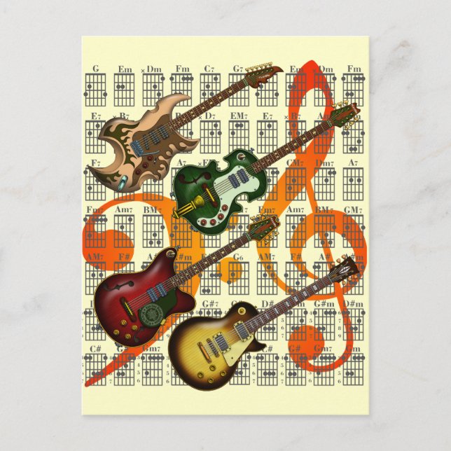 Guitar and Chord 07 Postcard (Front)