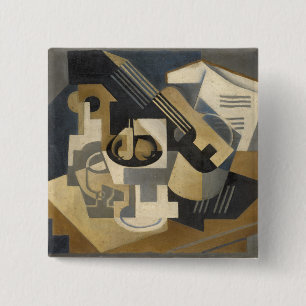 Guitar and Fruit Bowl on a Table, 1918 15 Cm Square Badge