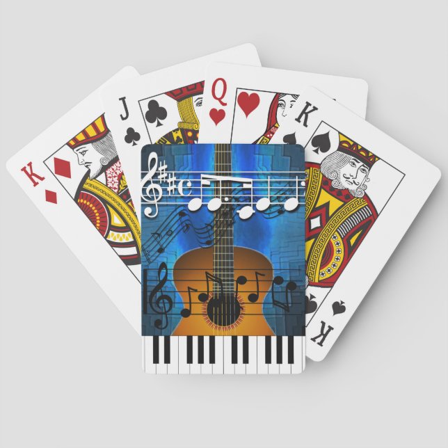 Guitar and Keyboard Music Playing Cards (Back)