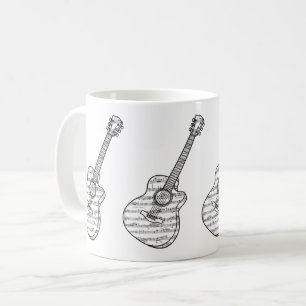 Guitar and Music Notes Coffee Mug