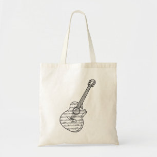 Guitar and Music Notes Tote Bag