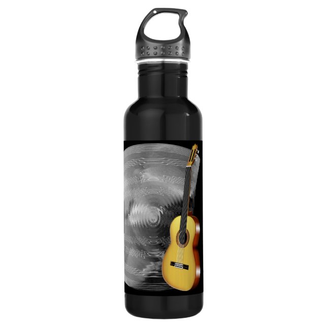 Guitar and Music Sheet 710 Ml Water Bottle (Front)