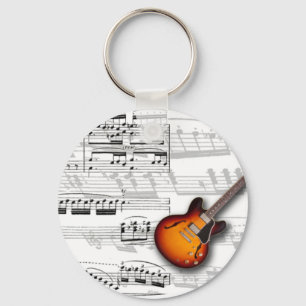 Guitar and partition key ring